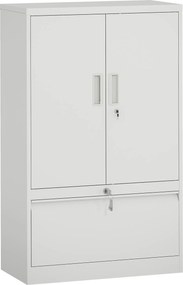 HOMCOM Dulap pentru Birou cu Raft Interior Reglabil și Sertar Alb | Aosom Romania