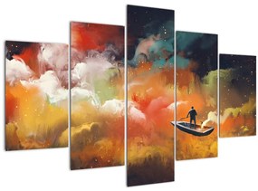 Tablou - Om navigând prin spațiu (150x105 cm)