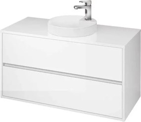 Mobilier baza cu blat inclus Cersanit Crea 2 sertare alb lucios 100 cm