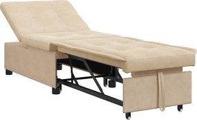 vidaXL Canapea extensibilă Crem 194 x 67 x 82 cm Microfibră