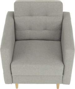 Fotoliu complet tapiţat, material textil gri, AMEDIA