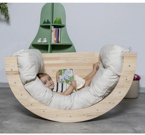 Leagăn în culoare naturală din lemn de pin 60x100x60 cm Montessori – Little Nice Things