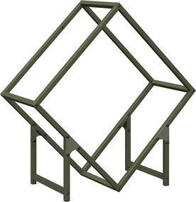 vidaXL Suport pentru lemne de foc Verde măsline Oțel laminat la rece