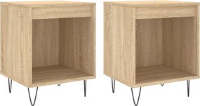 vidaXL Noptiere, 2 buc., stejar sonoma, 40x35x50 cm, lemn compozit