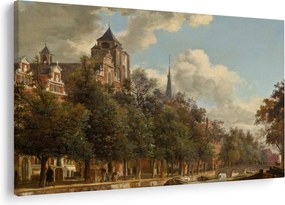 Tablou - Jan van der Heyden, View Down a Dutch Canal, reproducere (90x60 cm)