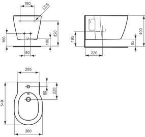 Bideu suspendat Ideal Standard Connect alb lucios