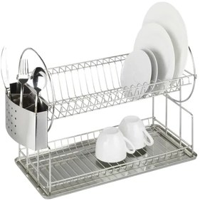 WENKO 2329100 - Scurgător de vase DUO, 21 x 33 cm, inox/argintiu