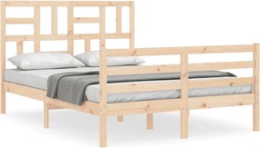 vidaXL Cadru de pat cu tăblie, 140x190 cm, lemn masiv