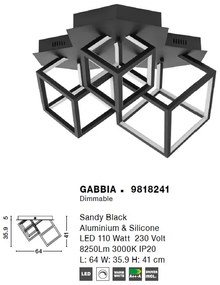 Lustra LED aplicata design modern geometric GABBIA negru NVL-9818241