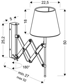 Aplica de perete MITO 1xE27 / 40W / 230V negru