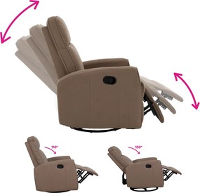 Fotoliu rotativ de relaxare, gri-maroniu taupe, MEKENZI
