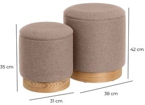 Pufuri maro deschis 2 buc. – Casa Selección