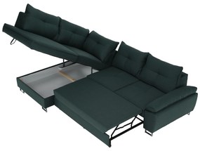 Set de pliere pe colţ, ţesătură smarald Tatum, stânga, FELDA