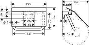 Suport hartie igienica cu aparatoare Hansgrohe AddStoris, negru mat - 41753670