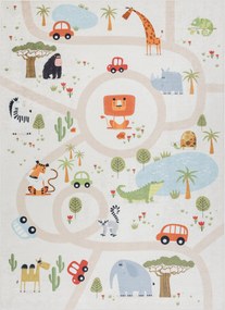BAMBINO 1165 covor lavabil Grădină zoologică pentru copii anti-alunecare bej - SECUNDAR-COTATI PRODUSUL