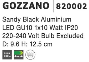 Spot aplicat directionabil GOZZANO negru NVL-820002