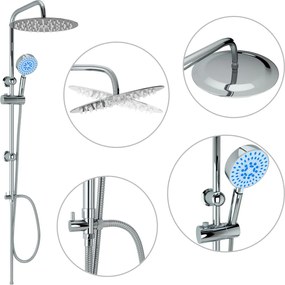 vidaXL Set de duș cu două capete, cu duș de mână, oțel inoxidabil