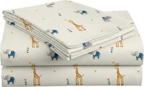 Cearsaf din bumbac pentru patut copii LITTLE SAFARI colorat 110x160 cm