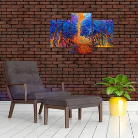 Tablou - Coroane de copac de toamnă, impresionism modern (90x60 cm)