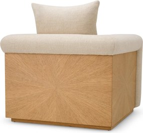 Fotoliu LUX furnir de stejar, tesatura Renato ecru, Amadeo