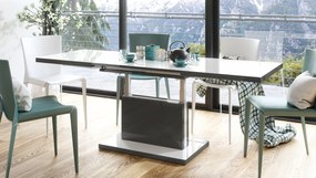 ASTON luciu alb / luciu antracit, pliere, masă de conferință de ridicare, masă