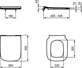 Capac WC Ideal Standard I.Life B, subtire, alb - T500201