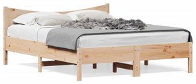 3216363 vidaXL Cadru de pat cu tăblie, 160x200 cm, lemn masiv de pin