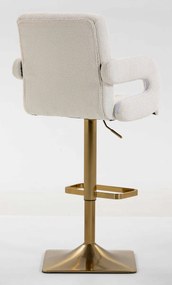 HR8404KW Scaun Crem Boucle cu Bază Aurie