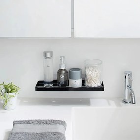 Raft pentru baie negru mat autoadeziv din oțel Film Hook – YAMAZAKI