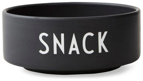 Bol din porțelan Design Letters Snack, ø 12 cm, negru