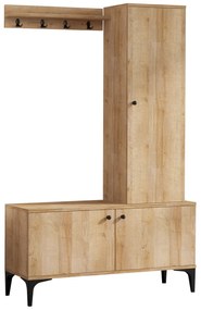 Set mobilier pentru hol Libra (Stejar + Negru). 1072325