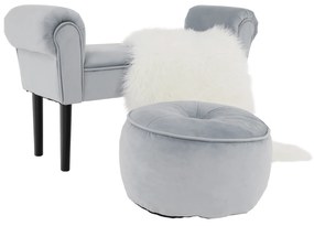 Bancă, catifea Velvet, gri deschis/negru, BURDA