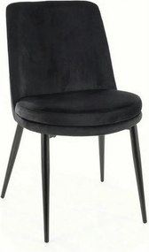 Scaun KAYLA, negru, stofa catifelata/metal, 49x46x84 cm