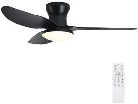 Brilagi - Ventilator LED tavan dimabil 30W 230V 3000-6500K negru + DO