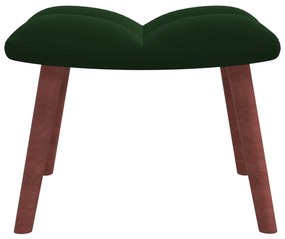 Scaun balansoar cu taburet, verde inchis, catifea 1, Verde inchis, Cu suport de picioare