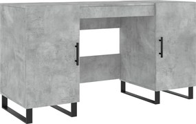 vidaXL Birou, gri beton, 140x50x75 cm, lemn compozit