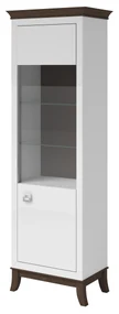 Vitrină Tyrion Typ 05 (alb lucios + ciocolățiu) (cu iluminat). 1108286