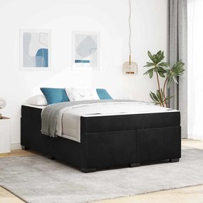 vidaXL Cadru de pat cu saltea Altele Negru 140 x 200 cm Catifea