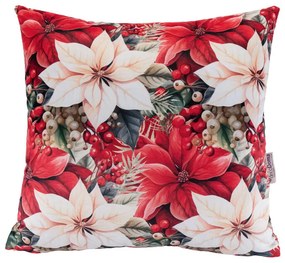 Set de 3 fețe pernuțe RED POINSETTIA 45 x 45 cm