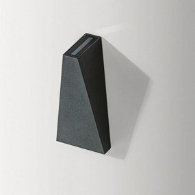 Aplica LED de perete exterior cu iluminat ambiental IP54 ZITA XL gri inchis