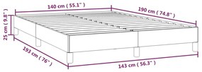 Cadru de pat, gri inchis, 140x190 cm, catifea Morke gra, 25 cm, 140 x 190 cm