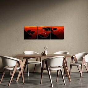 Tablou -Apus de soare (cu ceas) (90x30 cm)