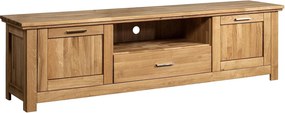 Comodă TV stejar masiv Lucca, 60.6 × 212,4 × 48 cm