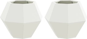 vidaXL Jardinieră 2 pcs Alb 50 x 50 x 40 cm Oțel