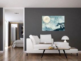 Tablou - Pictură cu lună plină (90x60 cm)
