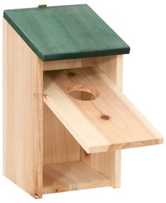 Casute de pasari, 4 buc., 12x12x22 cm, lemn