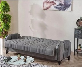 Canapea extensibila cu spatiu de depozitare 220x87x93 cm – stofa gri – Elegance