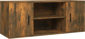 vidaXL Comodă TV, stejar fumuriu, 100x35x40 cm, lemn prelucrat