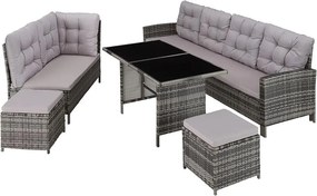 Set luxos mobilier de grădină din ratan Avenberg BARLETTA gri/gri deschis