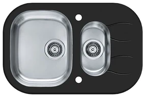 Chiuveta inox Alveus Wave 30 inox - negru 76x50 cm